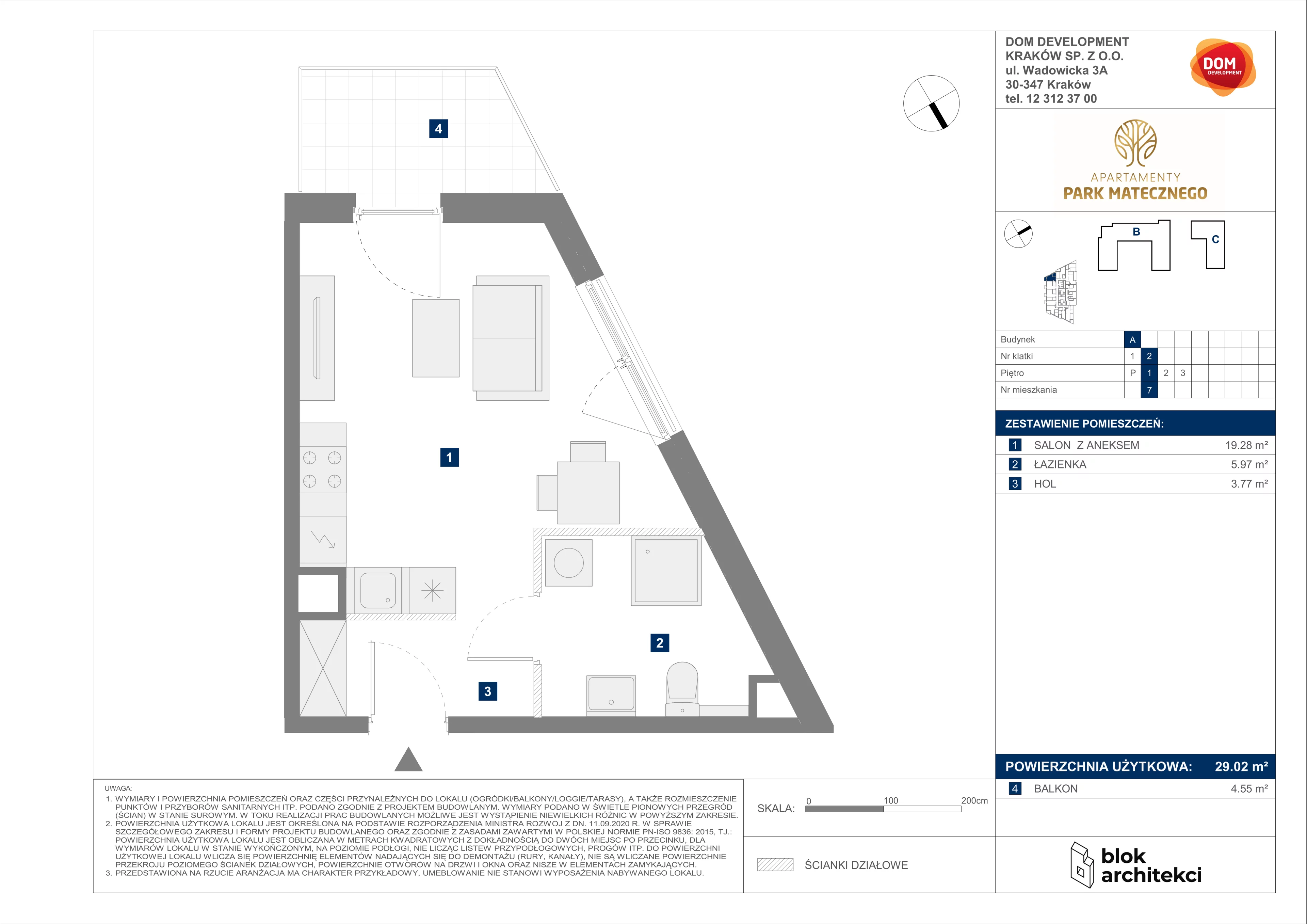 Apartament 29,02 m², piętro 1, oferta nr A/7, Apartamenty Park Matecznego, Kraków, Podgórze, Mateczny, ul. Rydlówka 5