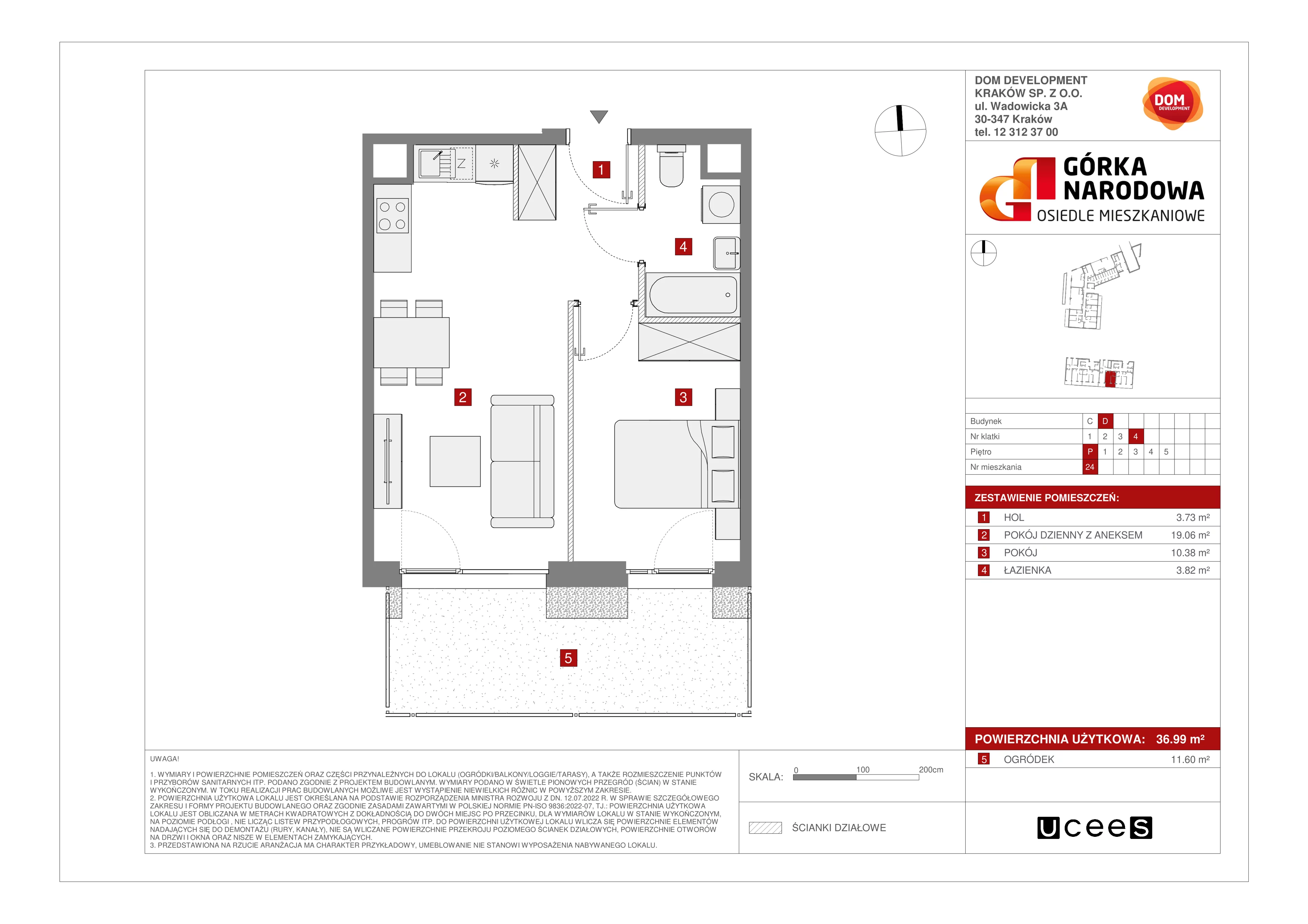 Mieszkanie 36,99 m², parter, oferta nr D/24, Osiedle Górka Narodowa, Kraków, Prądnik Biały, Górka Narodowa, ul. Papierni Prądnickich