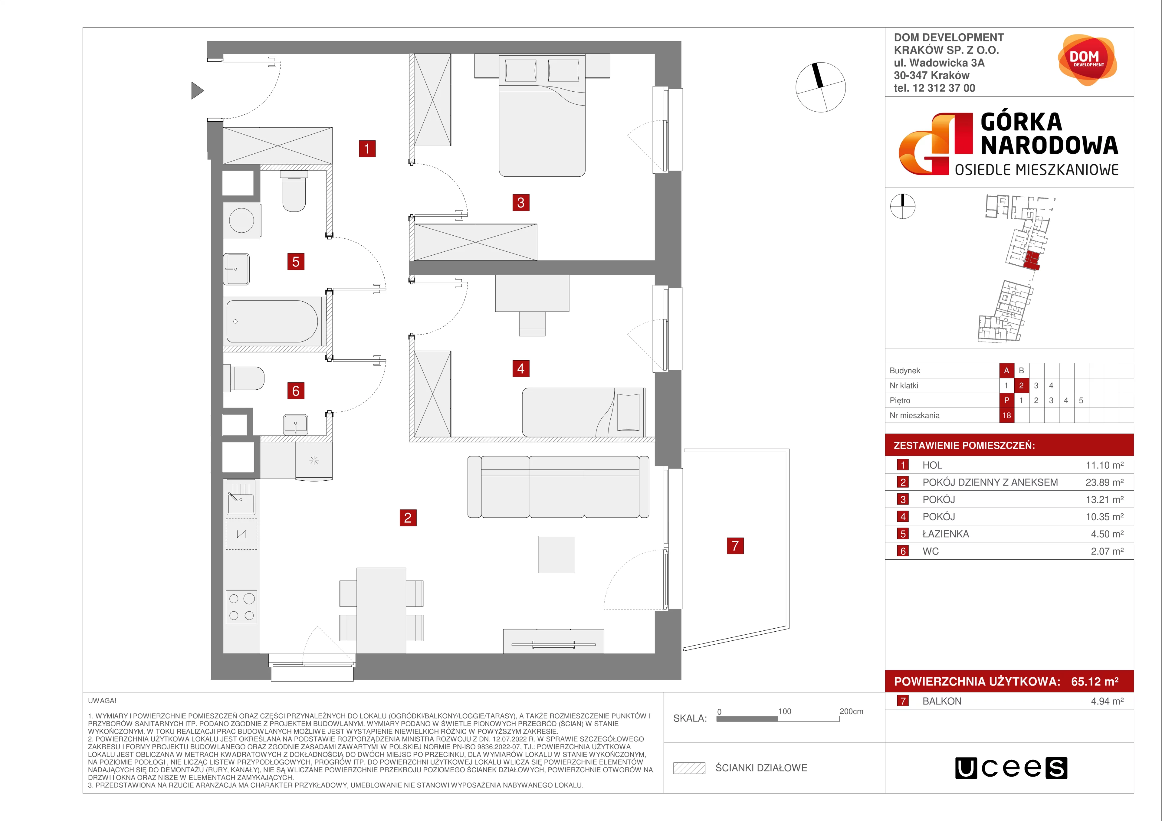 Mieszkanie 65,12 m², parter, oferta nr A/18, Osiedle Górka Narodowa etap 5, Kraków, Prądnik Biały, Górka Narodowa, ul. Papierni Prądnickich-idx