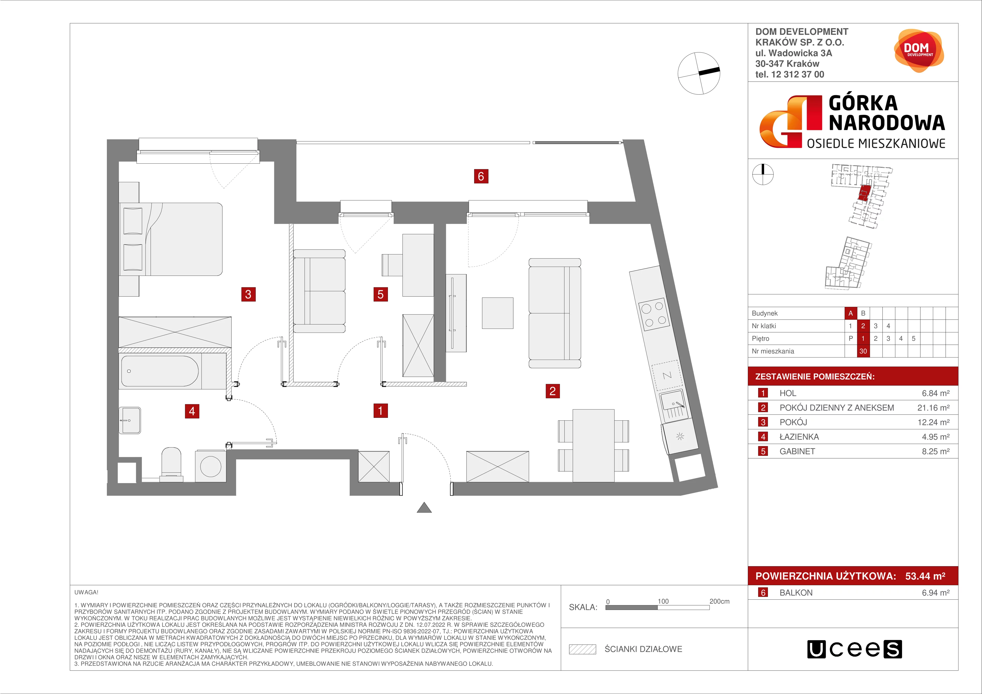 Mieszkanie 53,44 m², piętro 1, oferta nr A/30, Osiedle Górka Narodowa etap 5, Kraków, Prądnik Biały, Górka Narodowa, ul. Papierni Prądnickich