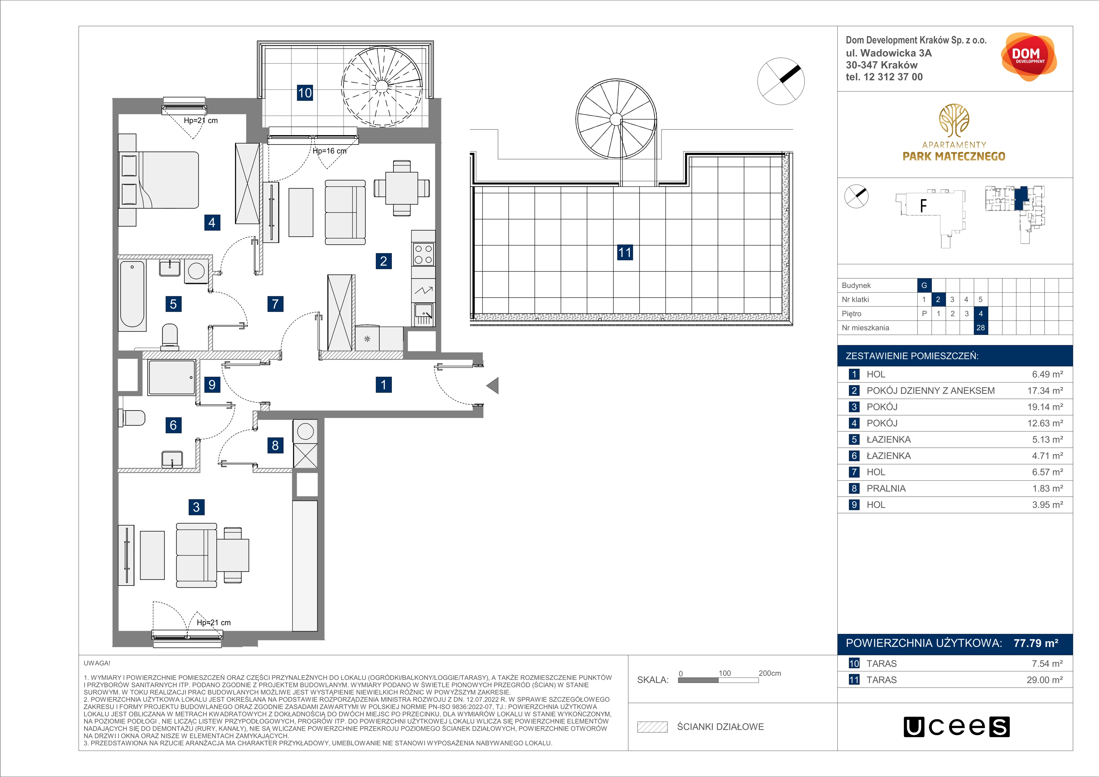 3 pokoje, apartament 77,79 m², piętro 4, oferta nr G/28, Apartamenty Park Matecznego bud. F i G, Kraków, Podgórze, Mateczny, ul. Rydlówka / Nowoorawska