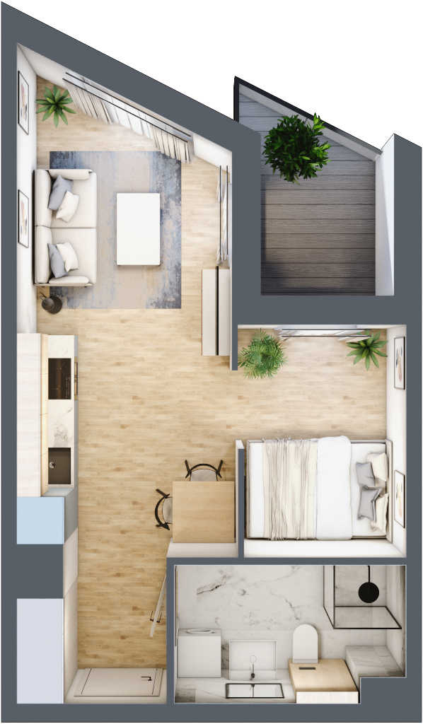 Mieszkanie 30,94 m², piętro 1, oferta nr A/2, Apartamenty Park Matecznego, Kraków, Podgórze, Mateczny, ul. Rydlówka 5