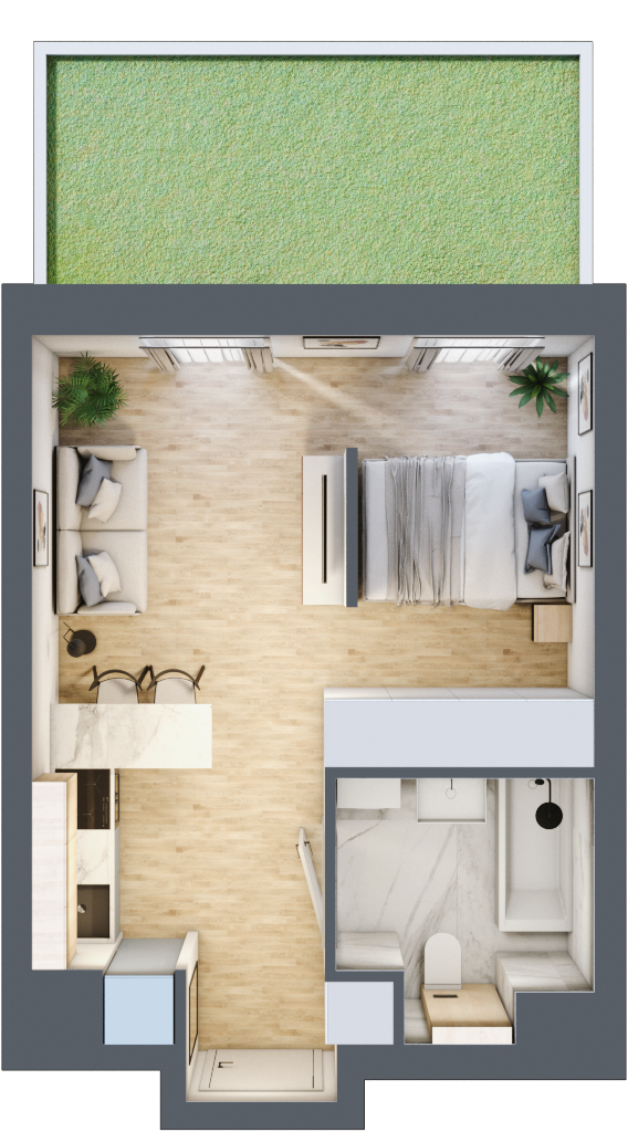 Mieszkanie 29,79 m², parter, oferta nr B/3, Apartamenty Park Matecznego, Kraków, Podgórze, Mateczny, ul. Rydlówka 5