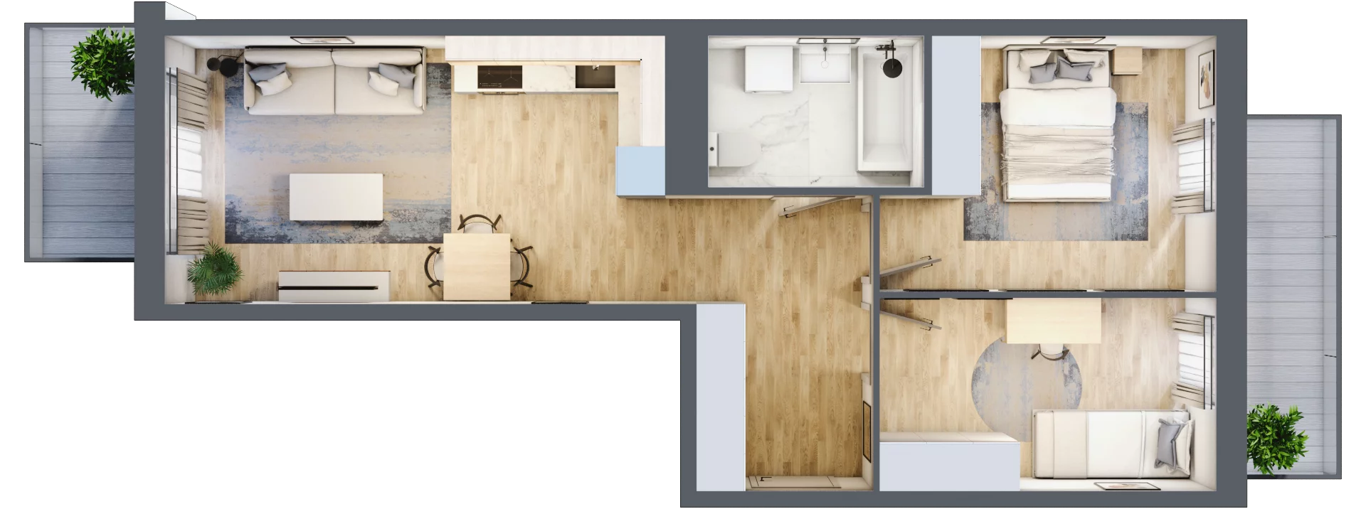 Mieszkanie 54,67 m², piętro 3, oferta nr B/14, Apartamenty Park Matecznego, Kraków, Podgórze, Mateczny, ul. Rydlówka 5