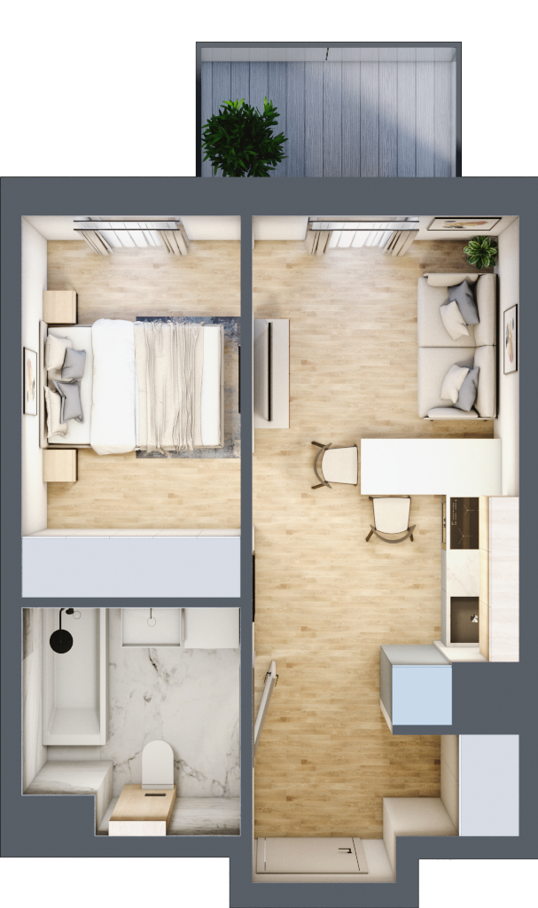 Mieszkanie 30,28 m², piętro 6, oferta nr B/67, Apartamenty Park Matecznego, Kraków, Podgórze, Mateczny, ul. Rydlówka 5