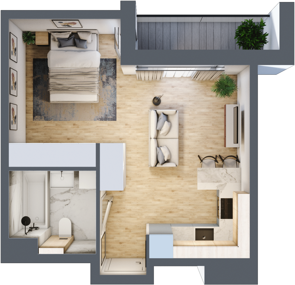 Mieszkanie 32,49 m², piętro 1, oferta nr C/27, Apartamenty Park Matecznego, Kraków, Podgórze, Mateczny, ul. Rydlówka 5