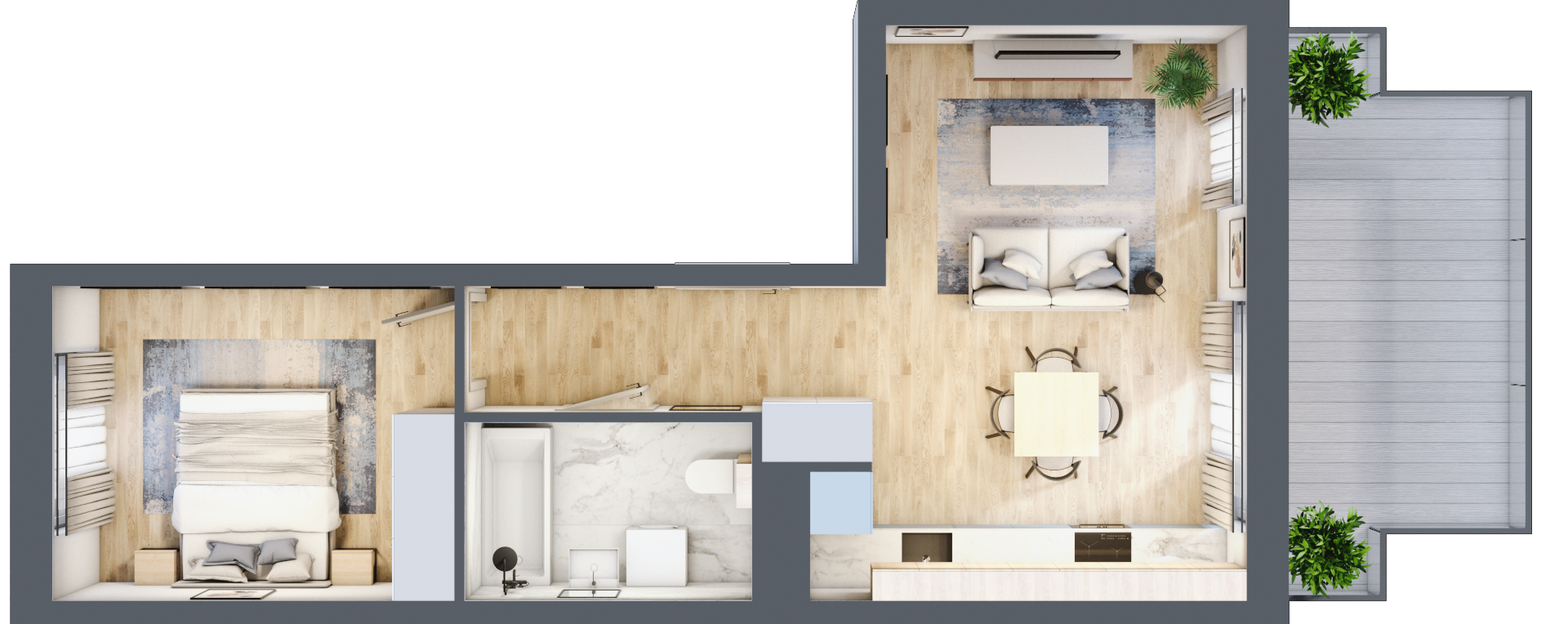 Mieszkanie 42,66 m², piętro 5, oferta nr D/40, Apartamenty Park Matecznego, Kraków, Podgórze, Mateczny, ul. Rydlówka 5