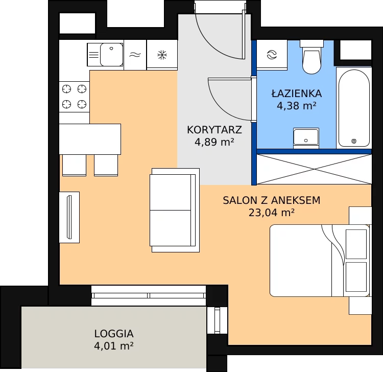 Zalety apartamentu 32.31 m², E/32