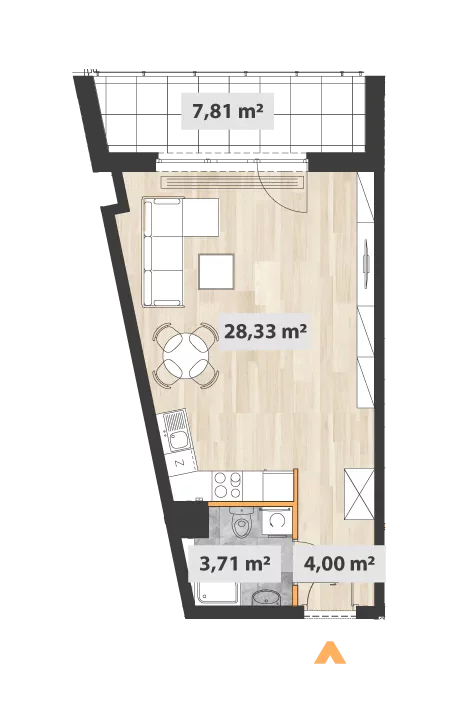 Mieszkanie 36,47 m², piętro 5, oferta nr 27/Okr-B.05.04, Na Okrzei, Warszawa, Praga Północ, Stara Praga, ul. Stefana Okrzei