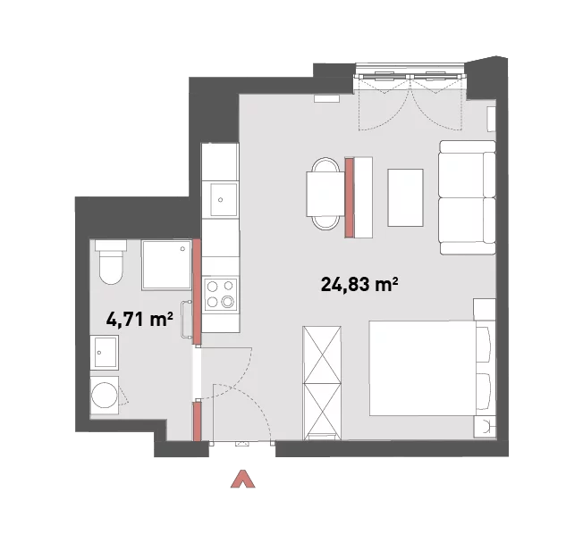 Mieszkanie 29,54 m², piętro 1, oferta nr 54/Z54-A.01.01, Żelazna 54, Warszawa, Wola, Mirów, ul. Żelazna 54