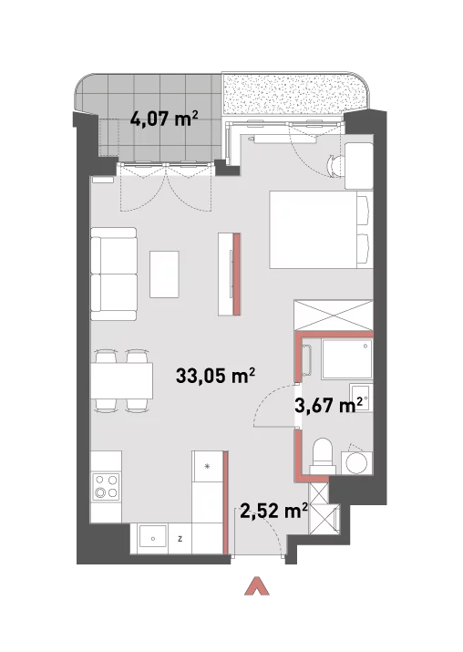 Mieszkanie 39,24 m², piętro 4, oferta nr 54/Z54-A.04.16, Żelazna 54, Warszawa, Wola, Mirów, ul. Żelazna 54