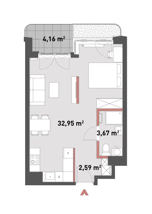 Mieszkanie 39,21 m², piętro 5, oferta nr 54/Z54-A.05.14, Żelazna 54, Warszawa, Wola, Mirów, ul. Żelazna 54