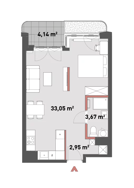 Mieszkanie 39,67 m², piętro 5, oferta nr 54/Z54-A.05.16, Żelazna 54, Warszawa, Wola, Mirów, ul. Żelazna 54