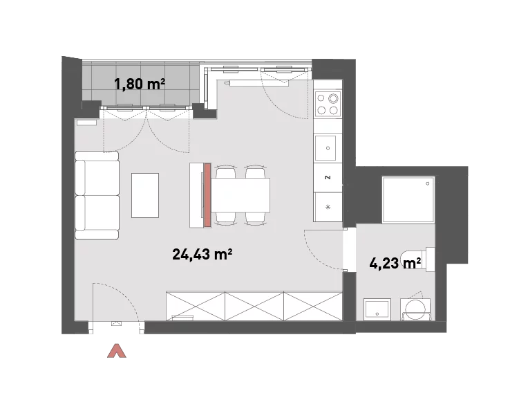 Mieszkanie 28,66 m², piętro 5, oferta nr 54/Z54-A.05.18, Żelazna 54, Warszawa, Wola, Mirów, ul. Żelazna 54