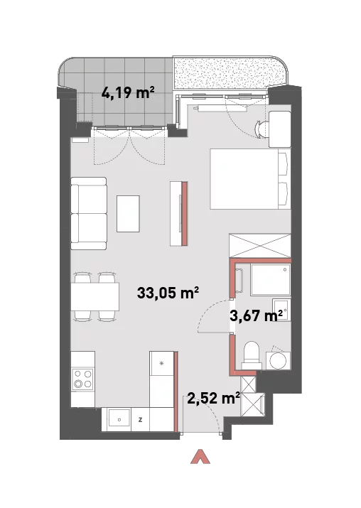 Mieszkanie 39,24 m², piętro 6, oferta nr 54/Z54-A.06.15, Żelazna 54, Warszawa, Wola, Mirów, ul. Żelazna 54