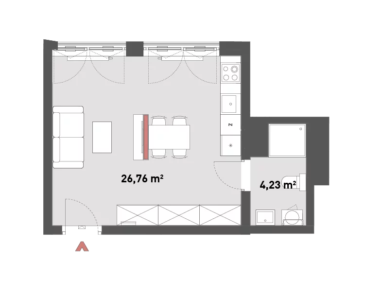 Mieszkanie 30,99 m², piętro 7, oferta nr 54/Z54-A.07.16, Żelazna 54, Warszawa, Wola, Mirów, ul. Żelazna 54