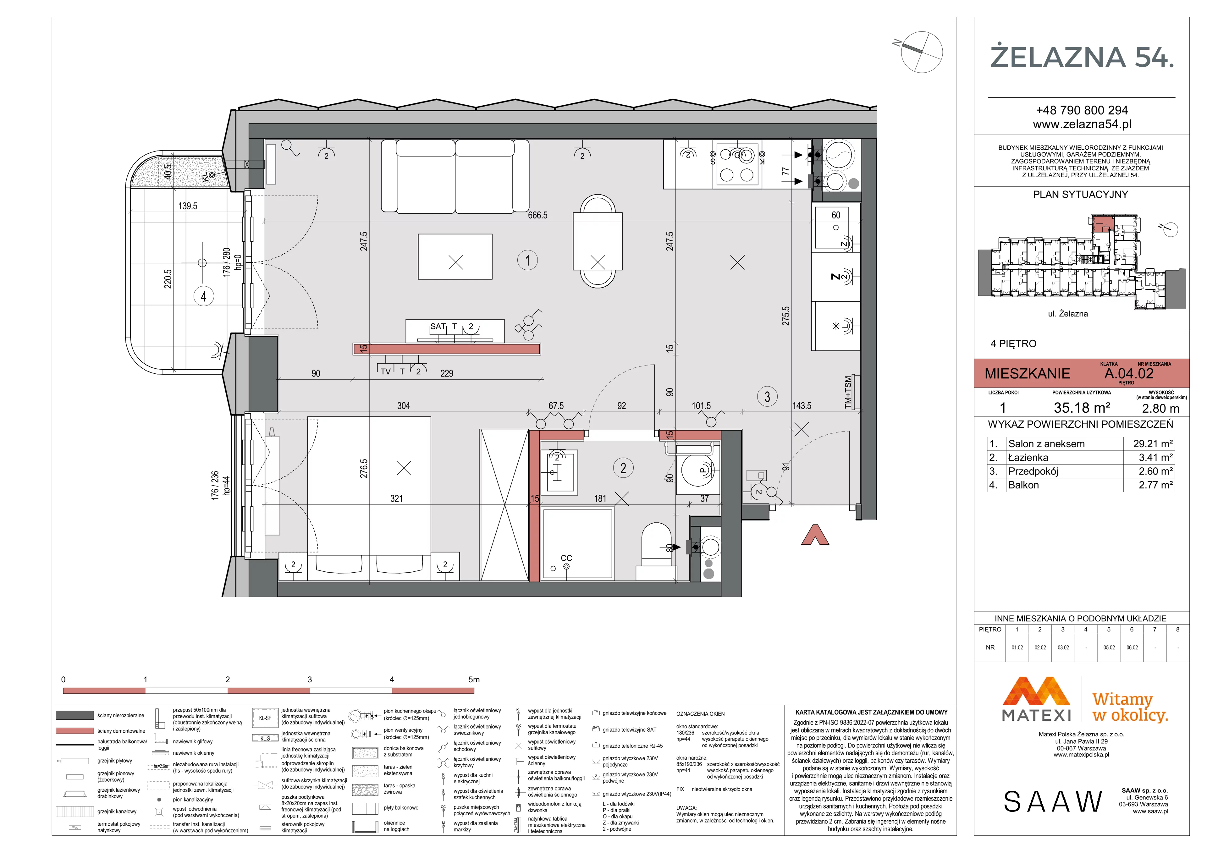 1 pokój, mieszkanie 35,22 m², piętro 4, oferta nr 54/Z54-A.04.02, Żelazna 54, Warszawa, Wola, Mirów, ul. Żelazna 54