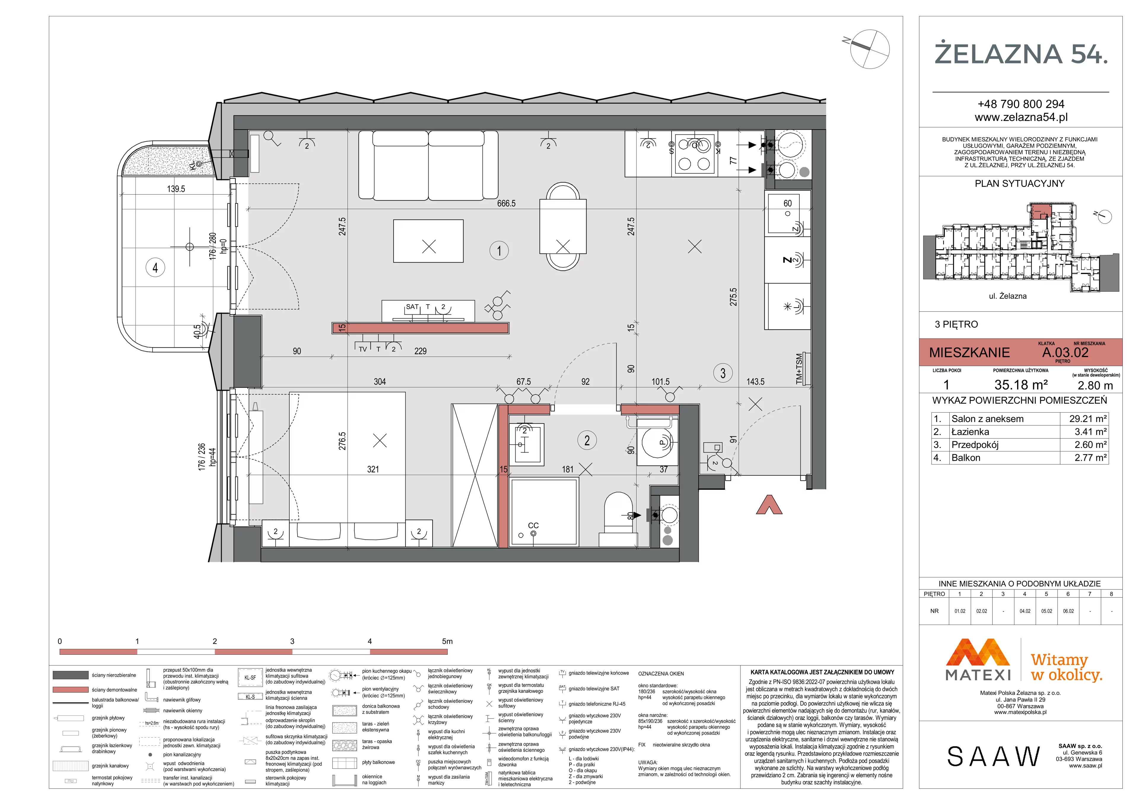 1 pokój, mieszkanie 35,22 m², piętro 3, oferta nr 54/Z54-A.03.02, Żelazna 54, Warszawa, Wola, Mirów, ul. Żelazna 54