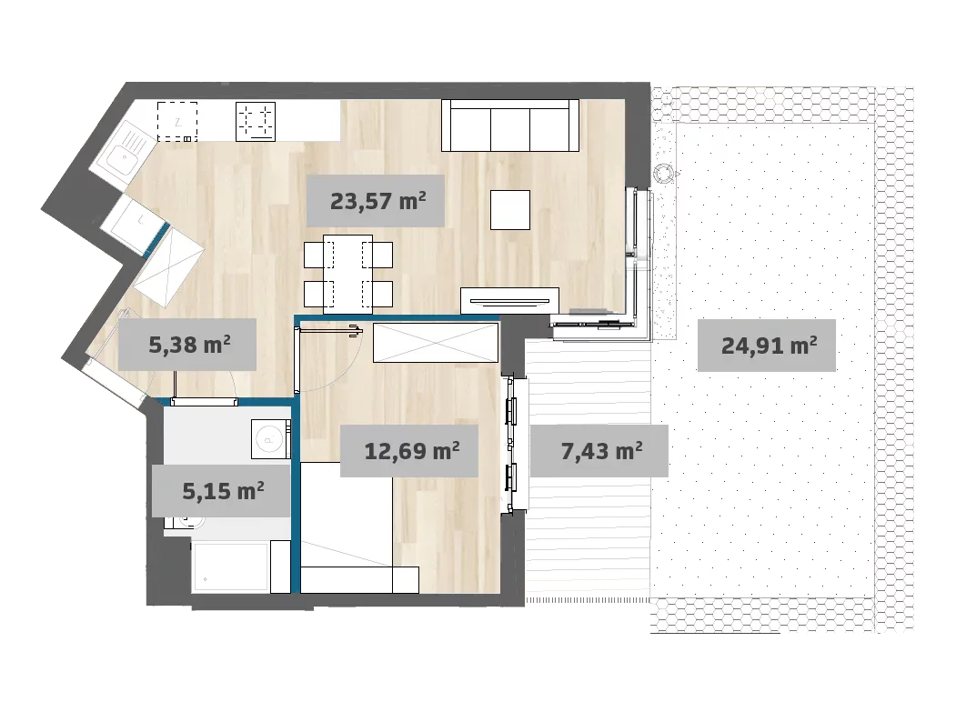 Mieszkanie 46,79 m², parter, oferta nr 7/SZ-F1.D.00.01, Sady Żoliborz, Warszawa, Żoliborz, Sady Żoliborskie, ul. Anny German 15