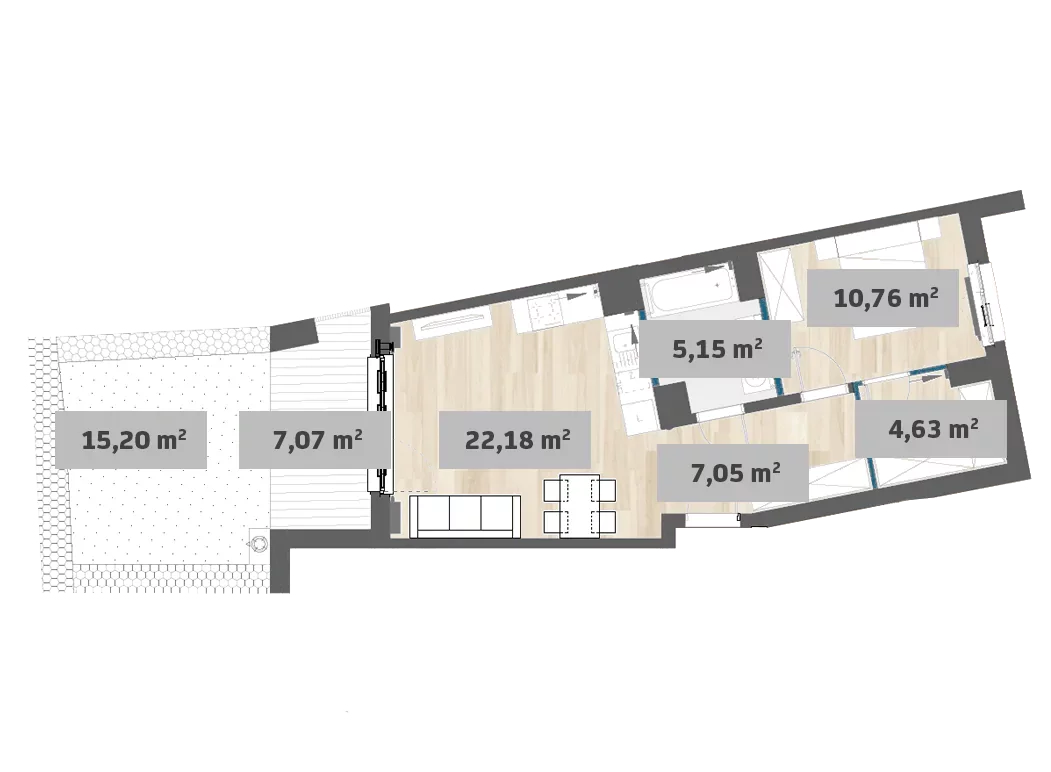 Mieszkanie 49,77 m², parter, oferta nr 7/SZ-F1.D.00.03, Sady Żoliborz, Warszawa, Żoliborz, Sady Żoliborskie, ul. Anny German 15