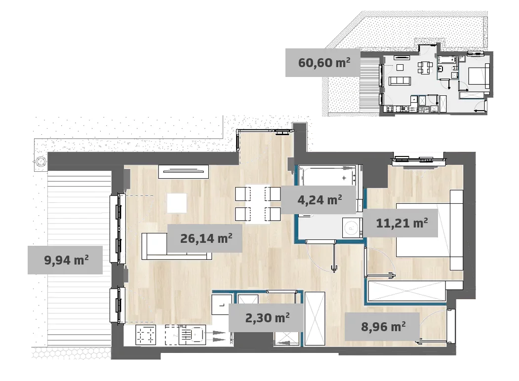 Mieszkanie 52,85 m², parter, oferta nr 7/SZ-F1.E.00.04, Sady Żoliborz, Warszawa, Żoliborz, Sady Żoliborskie, ul. Anny German 15