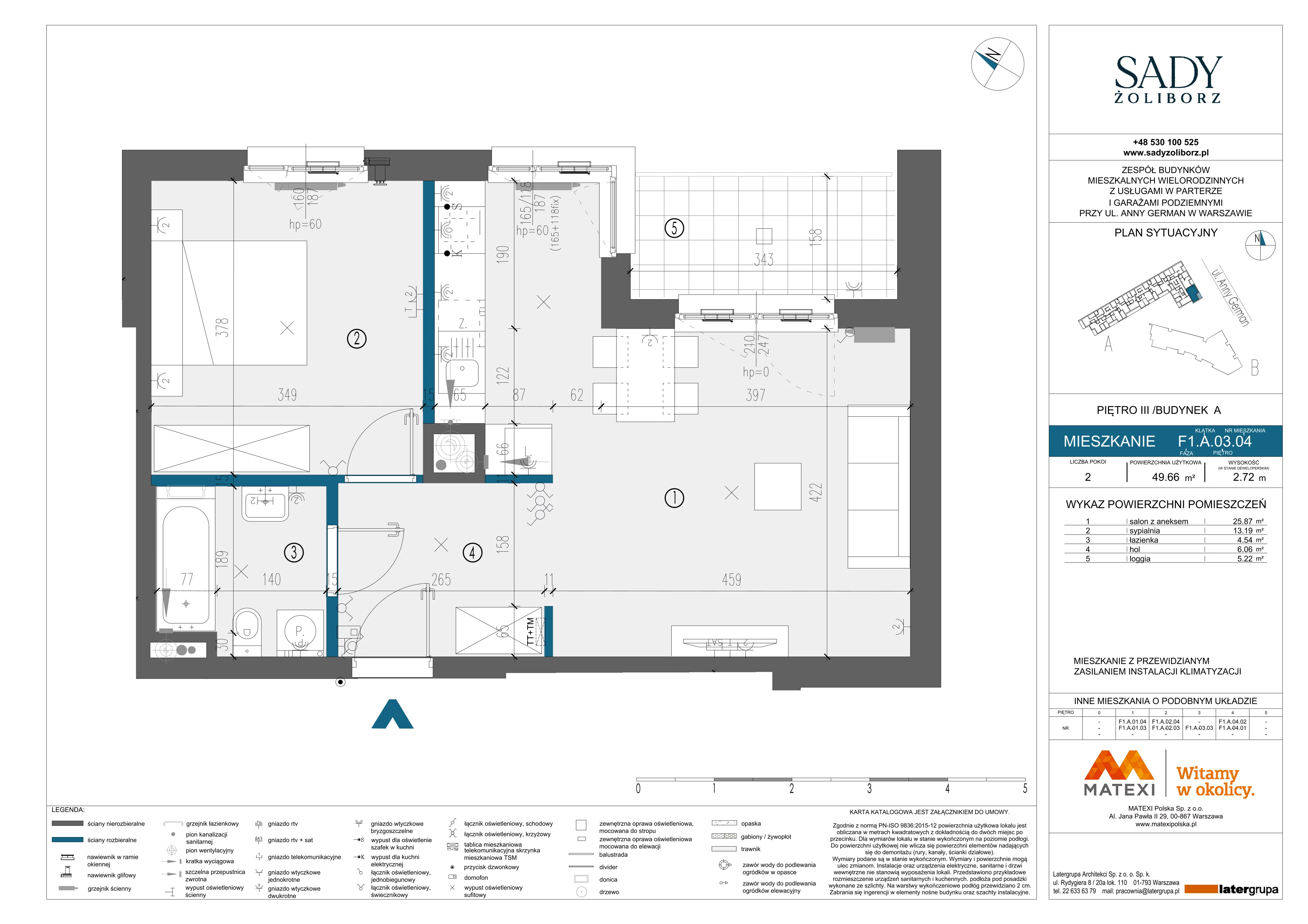 2 pokoje, mieszkanie 49,66 m², piętro 3, oferta nr 9/SZ-F1.A.03.04, Sady Żoliborz, Warszawa, Żoliborz, Sady Żoliborskie, ul. Anny German 15