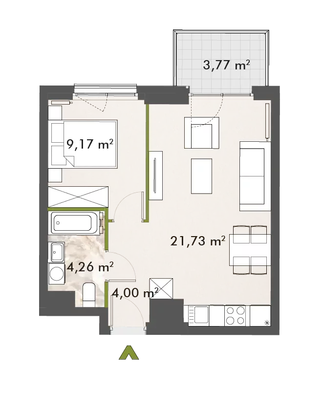 Mieszkanie 39,15 m², piętro 6, oferta nr 30/XY-F1.D.06.02, XYZ Place, Warszawa, Włochy, Okęcie, ul. Komitetu Obrony Robotników 32