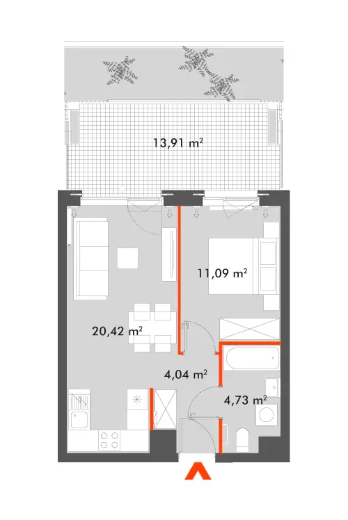 Mieszkanie 40,28 m², piętro 1, oferta nr Sowińskiego 28/SOW-F1.C.01.05, Splot Wola, Warszawa, Wola, Odolany, ul. Sowińskiego 28