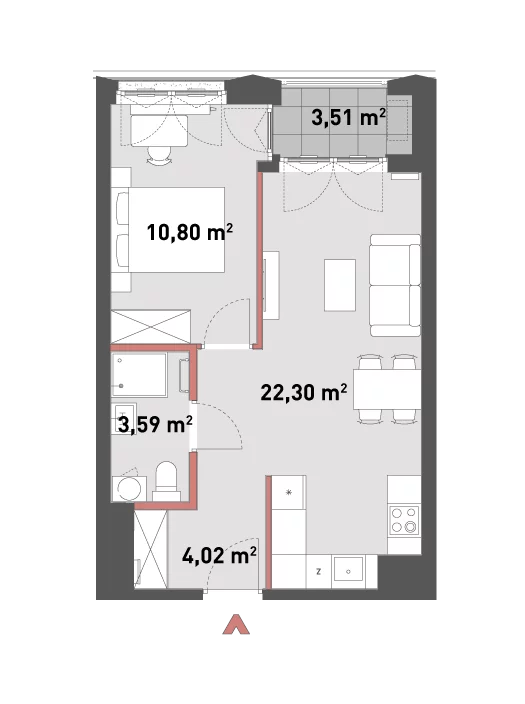 Mieszkanie 40,71 m², piętro 6, oferta nr 54/Z54-A.06.11, Żelazna 54, Warszawa, Wola, Mirów, ul. Żelazna 54