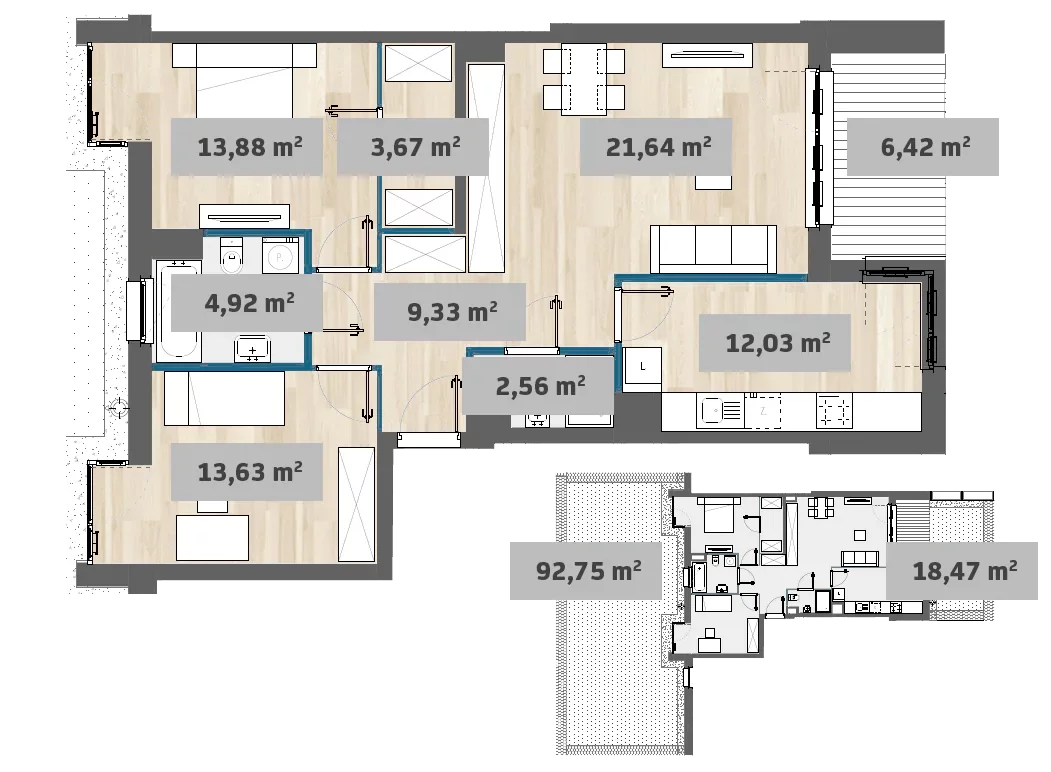 Mieszkanie 81,66 m², parter, oferta nr 9/SZ-F1.B.00.02, Sady Żoliborz, Warszawa, Żoliborz, Sady Żoliborskie, ul. Anny German 15