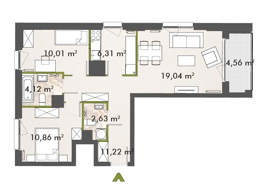 Mieszkanie 64,18 m², piętro 9, oferta nr 30/XY-F1.D.09.04, XYZ Place, Warszawa, Włochy, Okęcie, ul. Komitetu Obrony Robotników 32