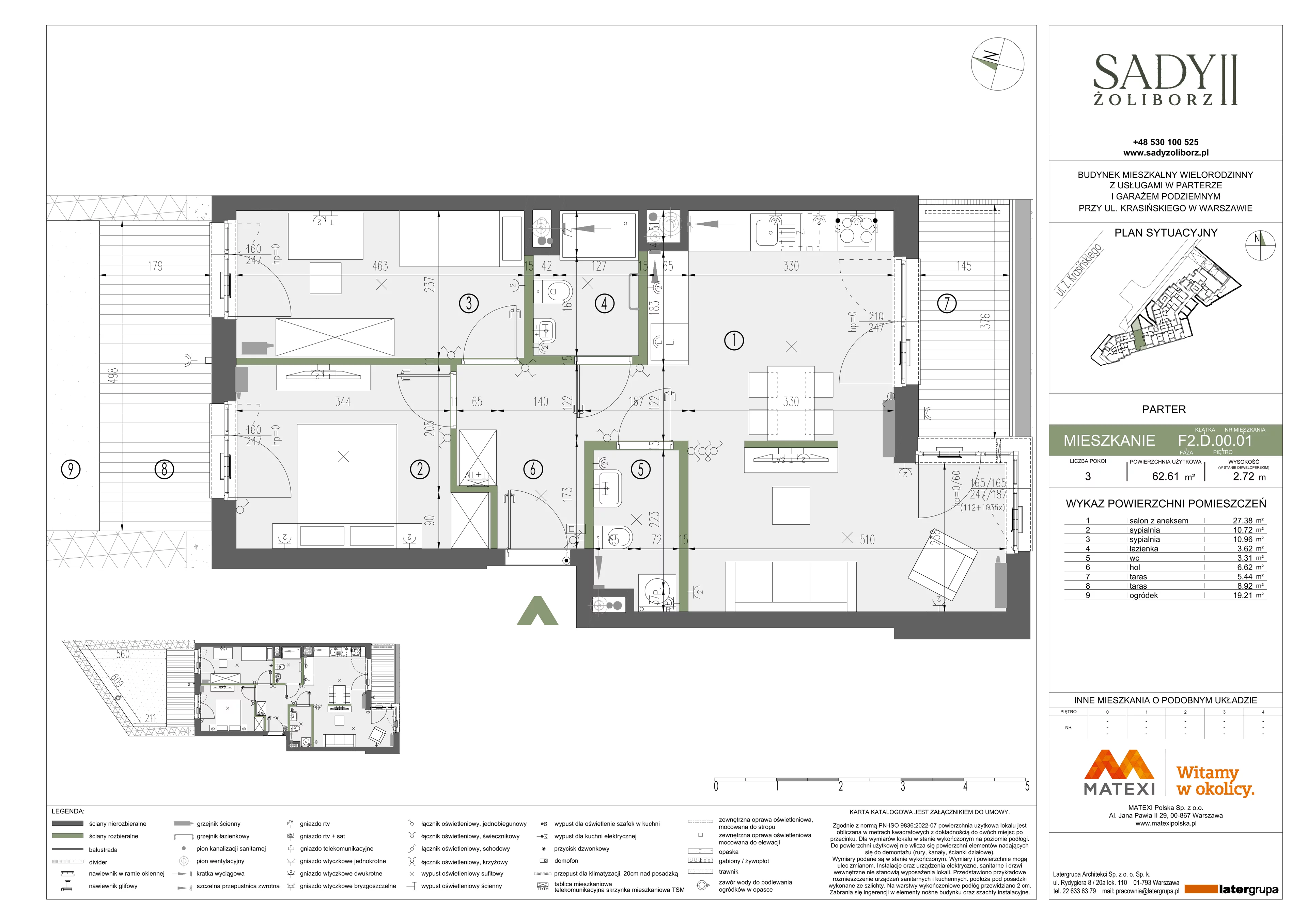 3 pokoje, mieszkanie 62,77 m², parter, oferta nr 43/SZ-F2.D.00.01, Sady Żoliborz 2, Warszawa, Żoliborz, Sady Żoliborskie, ul. Krasińskiego 43