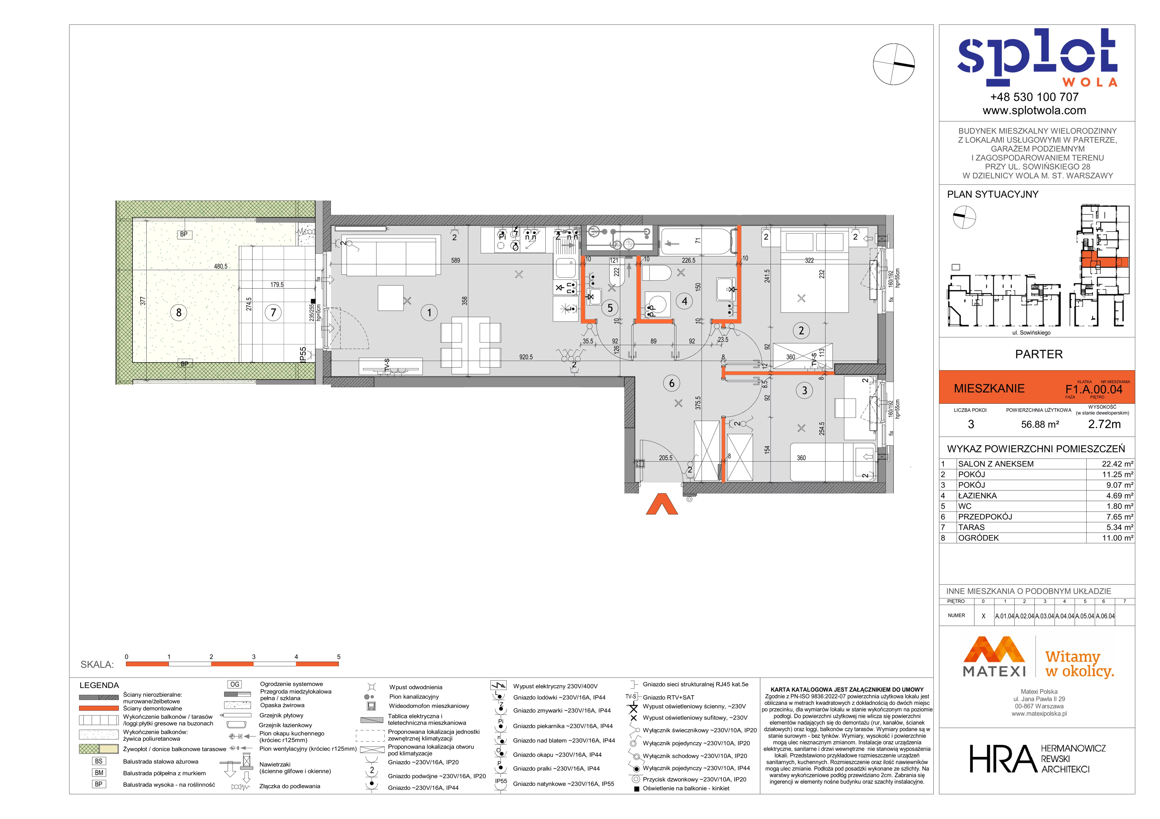 3 pokoje, mieszkanie 56,88 m², parter, oferta nr 28/SOW-F1.A.00.04, Splot Wola, Warszawa, Wola, Odolany, ul. Sowińskiego 28