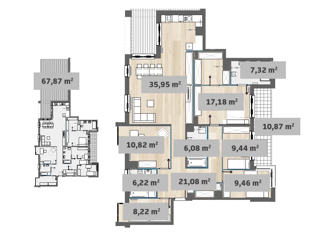 Mieszkanie 161,57 m², piętro 4, oferta nr 9/SZ-F1.B.04.01, Sady Żoliborz, Warszawa, Żoliborz, Sady Żoliborskie, ul. Anny German 15