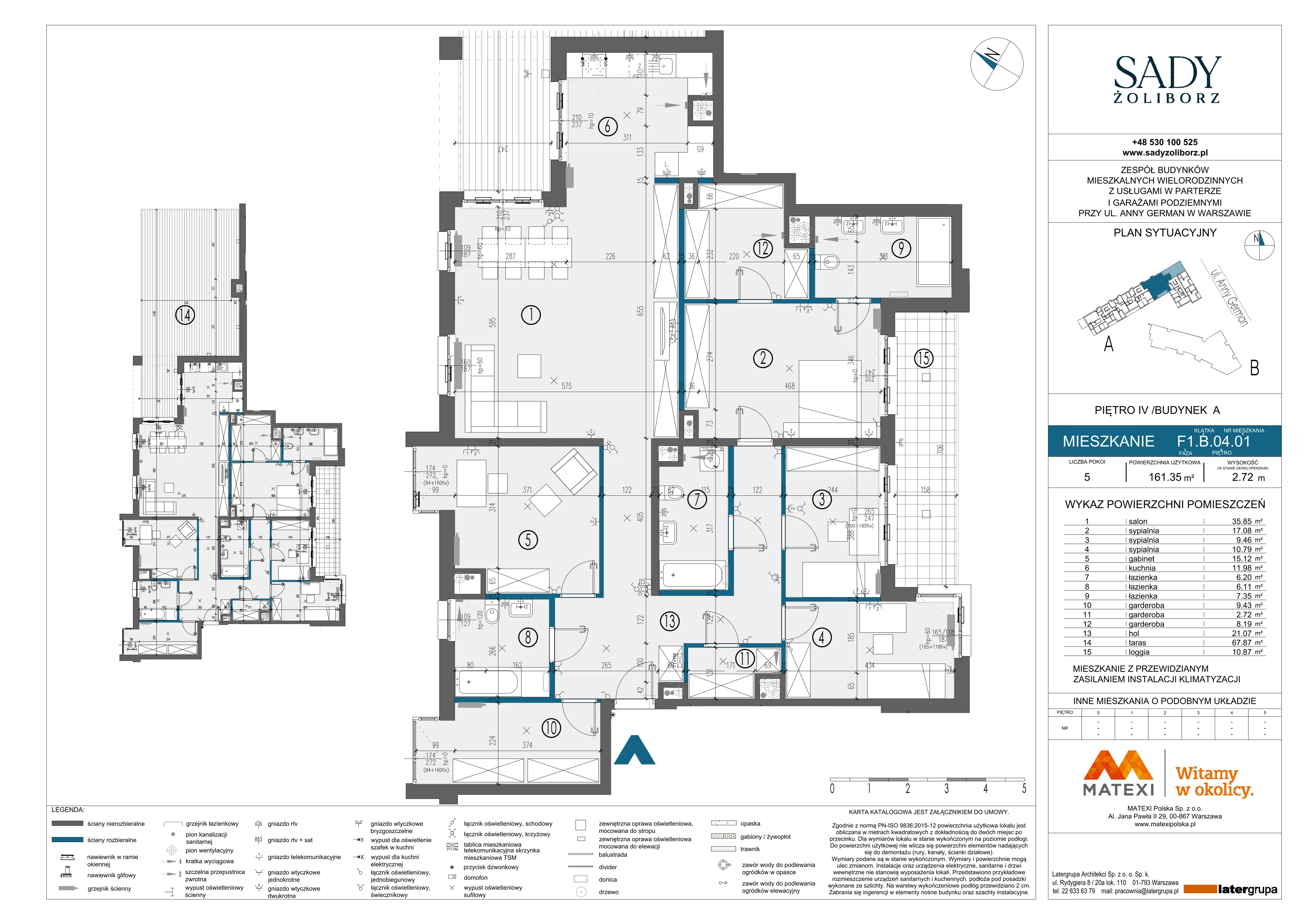 5 pokoi, mieszkanie 161,35 m², piętro 4, oferta nr 9/SZ-F1.B.04.01, Sady Żoliborz, Warszawa, Żoliborz, Sady Żoliborskie, ul. Anny German 15
