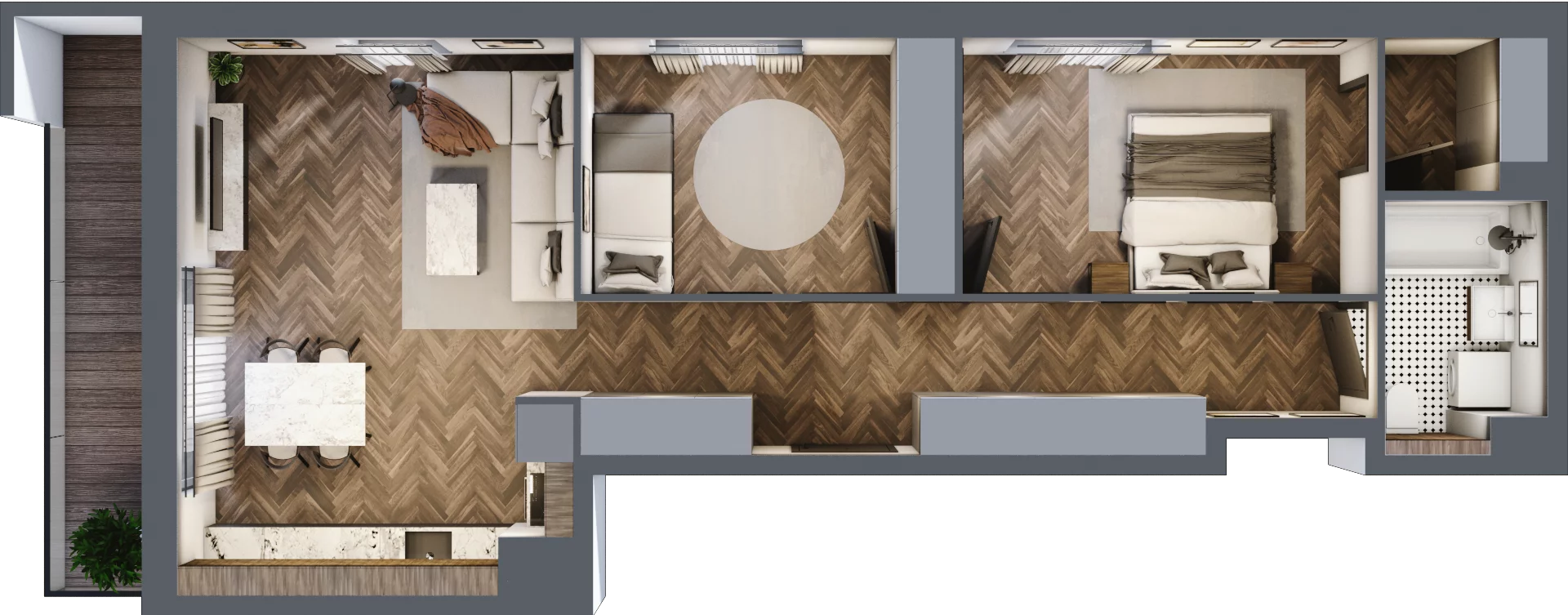 3 pokoje, mieszkanie 66,39 m², piętro 9, oferta nr 11/BM-F1.A.09.04, Bukowińska Mokotów, Warszawa, Mokotów, Ksawerów, ul. Bukowińska 11