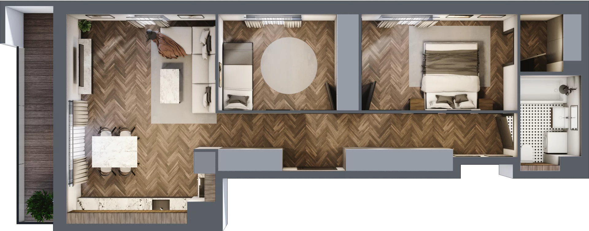 3 pokoje, mieszkanie 66,39 m², piętro 5, oferta nr 11/BM-F1.A.05.08, Bukowińska Mokotów, Warszawa, Mokotów, Ksawerów, ul. Bukowińska 11