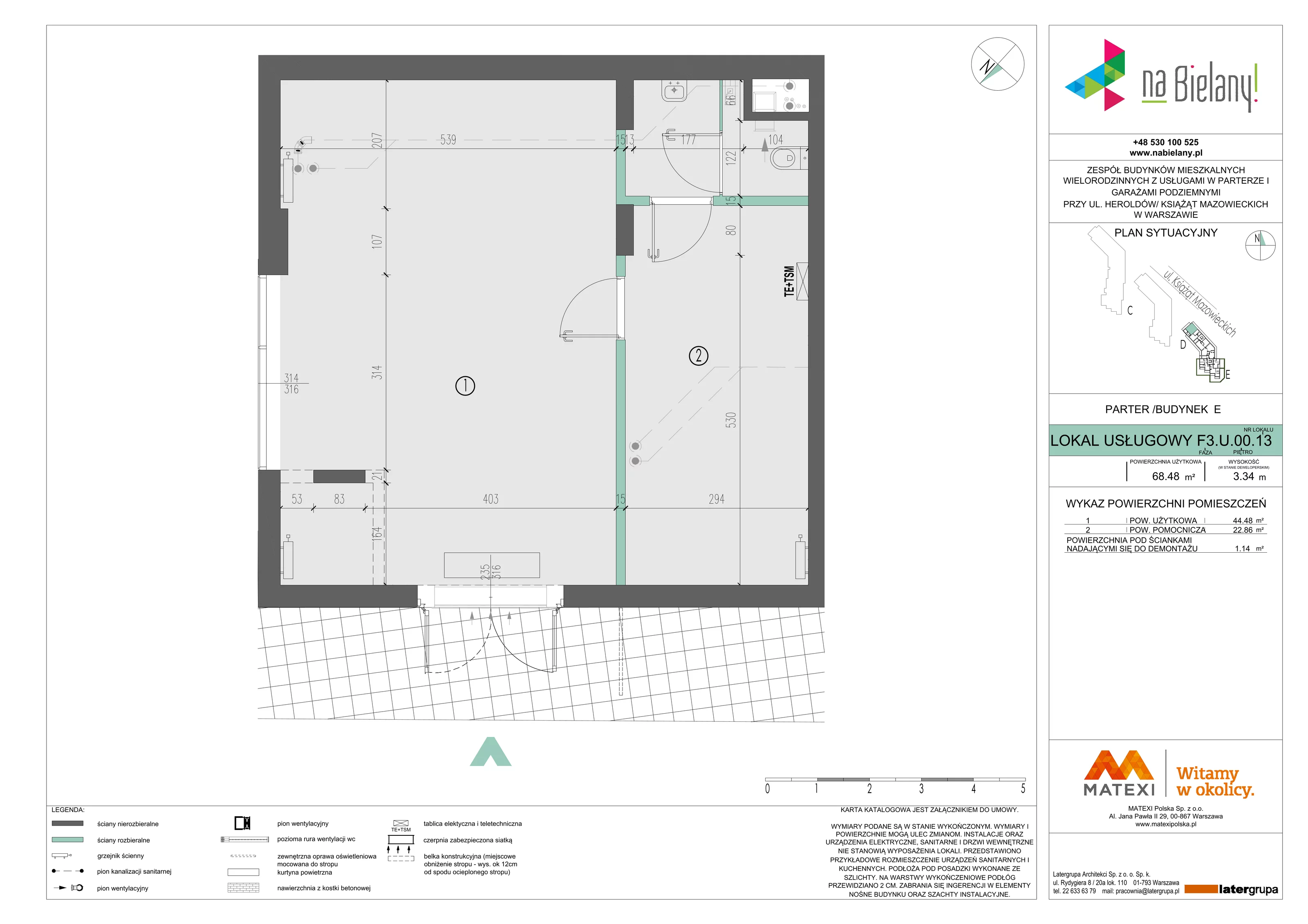 Lokal użytkowy 68,48 m², oferta nr F3.U.00.13, Na Bielany! - lokale usługowe, Warszawa, Bielany, Młociny, ul. Heroldów / Książąt Mazowieckich