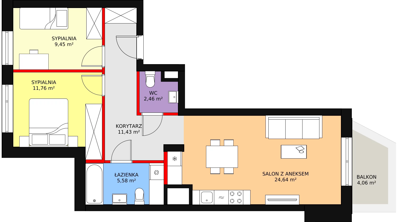 Mieszkanie 65,32 m², piętro 2, oferta nr 139, Nowa Mangalia - Etap II, Warszawa, Mokotów, Stegny, ul. Mangalia