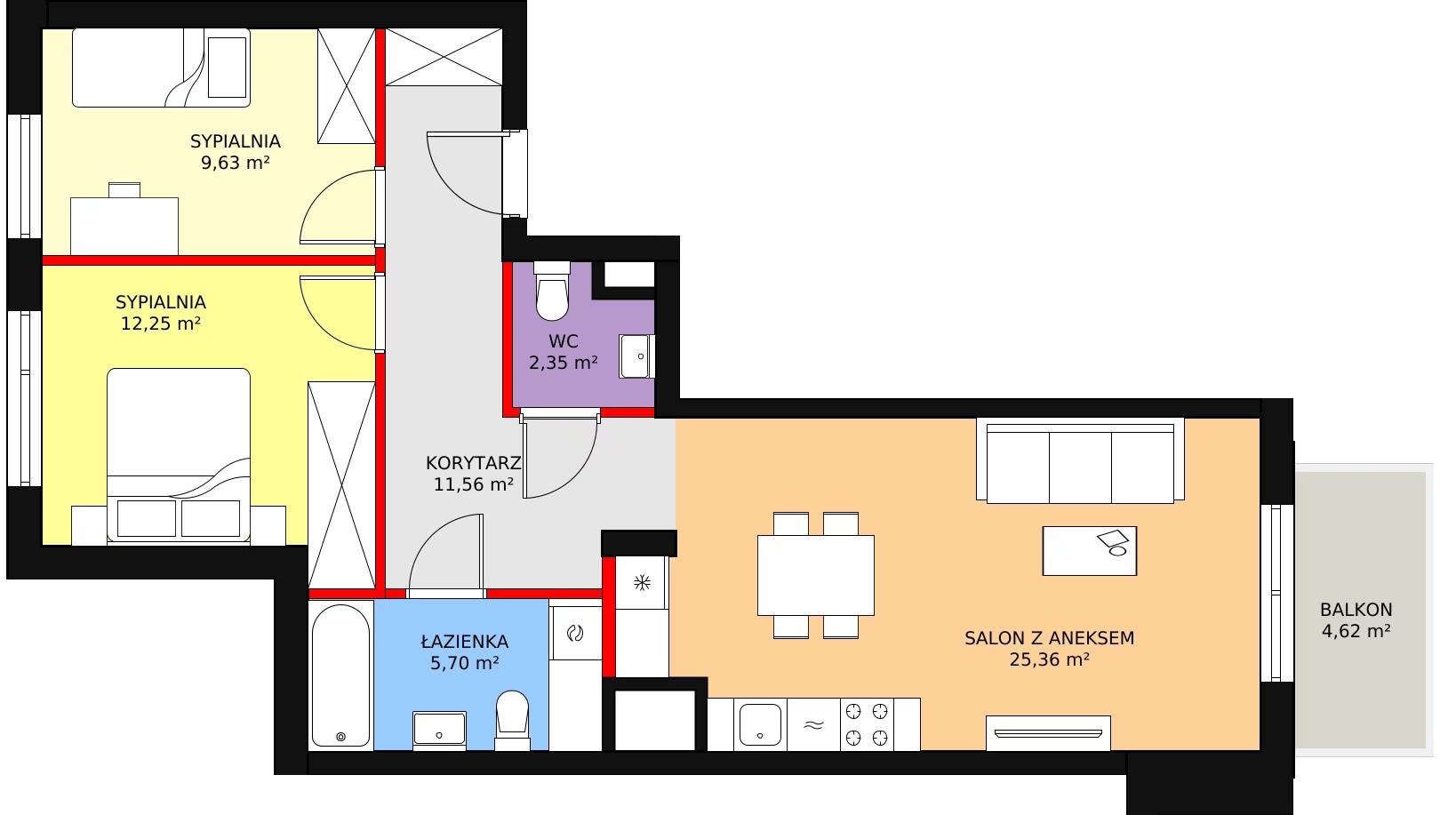 Mieszkanie 66,85 m², piętro 5, oferta nr 151, Nowa Mangalia - Etap II, Warszawa, Mokotów, Stegny, ul. Mangalia