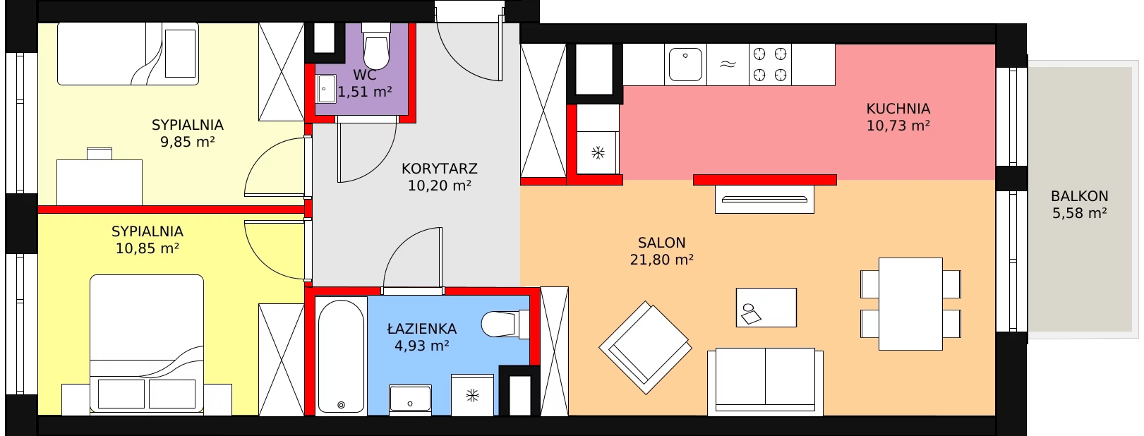 Mieszkanie 69,87 m², piętro 1, oferta nr 212, Nowa Mangalia - Etap II, Warszawa, Mokotów, Stegny, ul. Mangalia