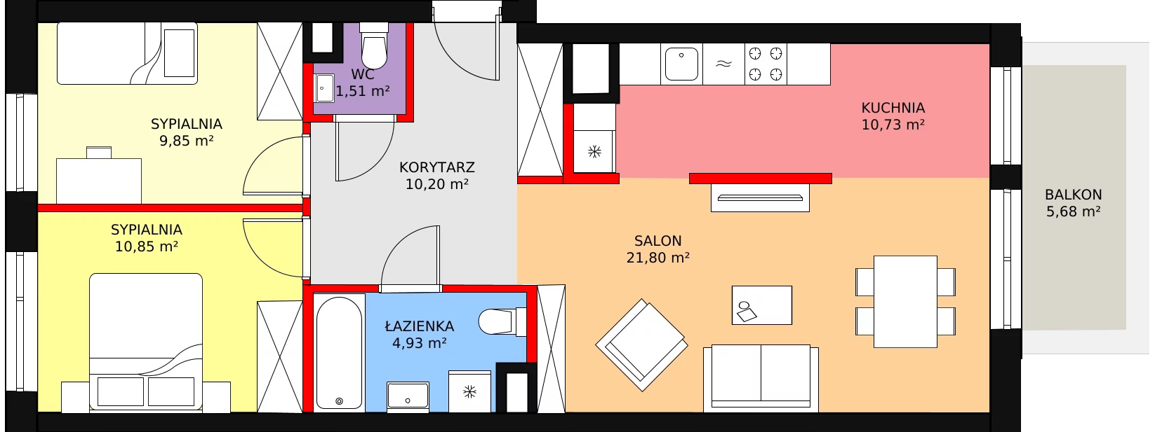 Mieszkanie 69,87 m², piętro 2, oferta nr 215, Nowa Mangalia - Etap II, Warszawa, Mokotów, Stegny, ul. Mangalia