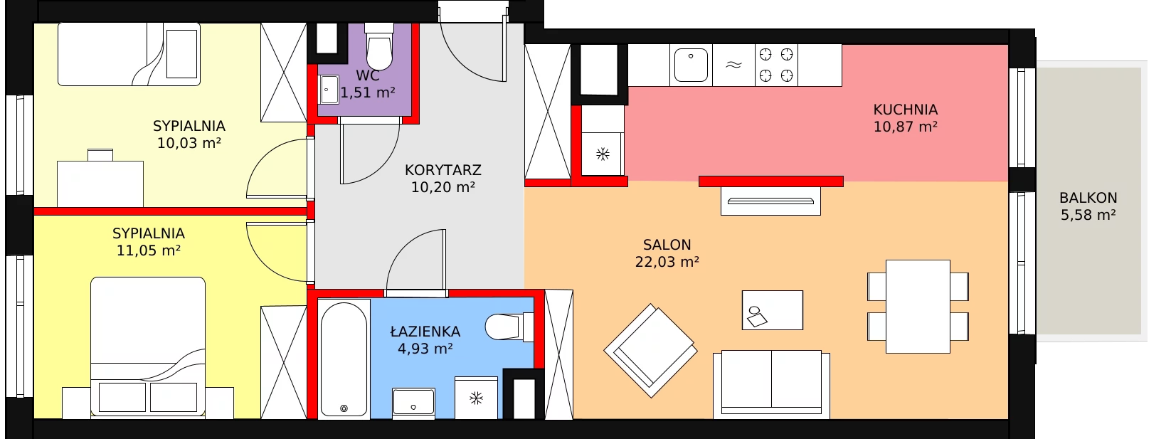 Mieszkanie 70,62 m², piętro 7, oferta nr 230, Nowa Mangalia - Etap II, Warszawa, Mokotów, Stegny, ul. Mangalia