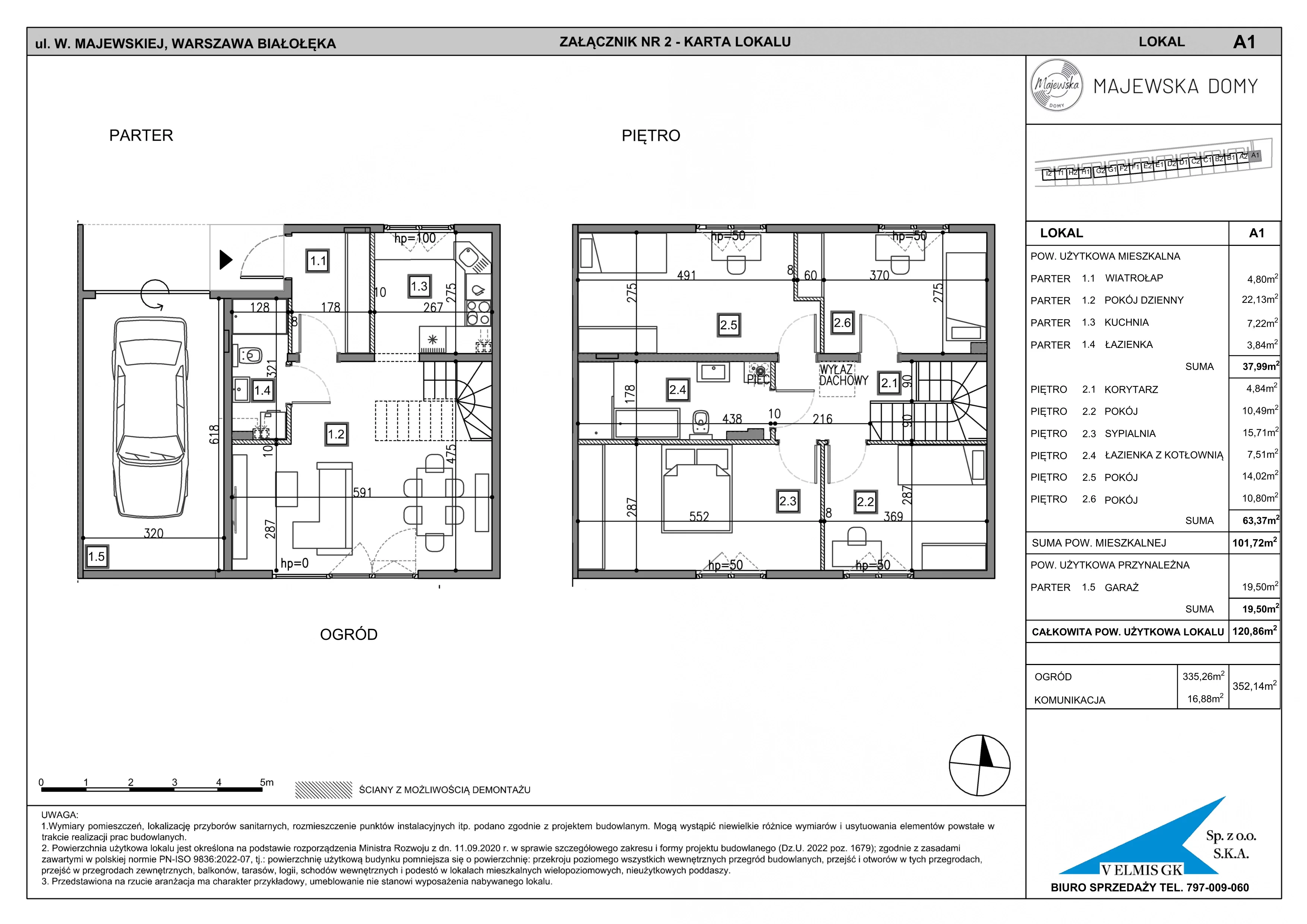 Dom 120,86 m², oferta nr A1, Majewska Domy, Warszawa, Białołęka, Brzeziny, ul. Włady Majewskiej