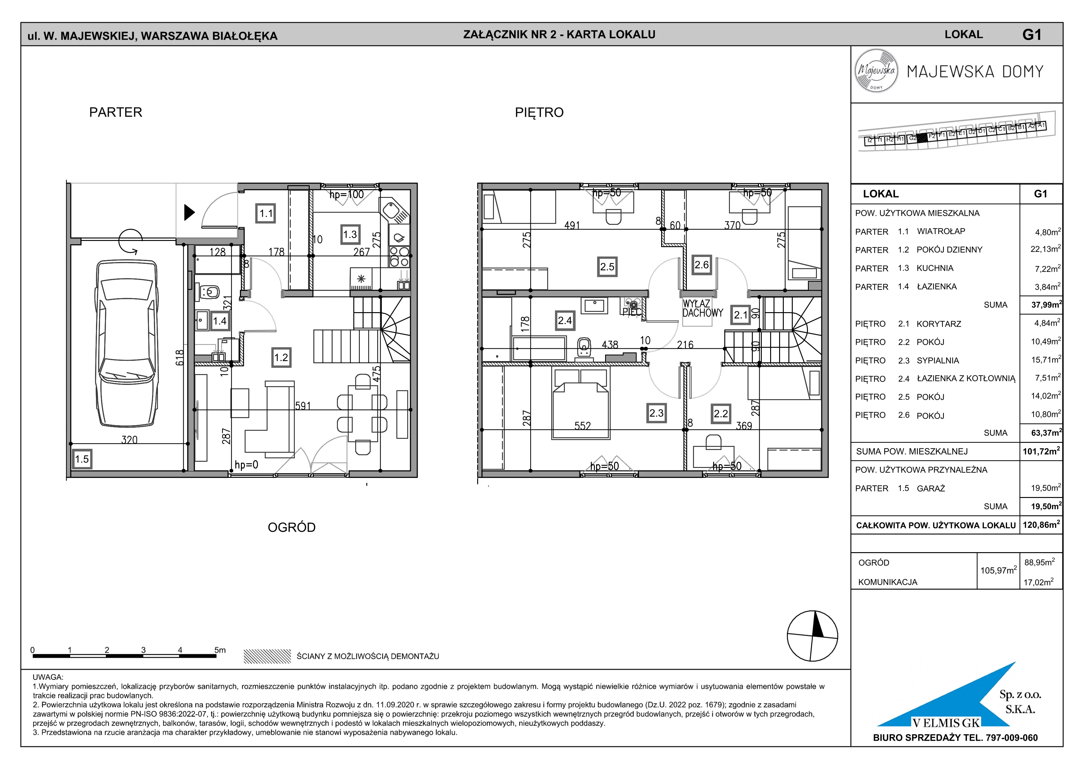Dom 120,86 m², oferta nr G1, Majewska Domy, Warszawa, Białołęka, Brzeziny, ul. Włady Majewskiej