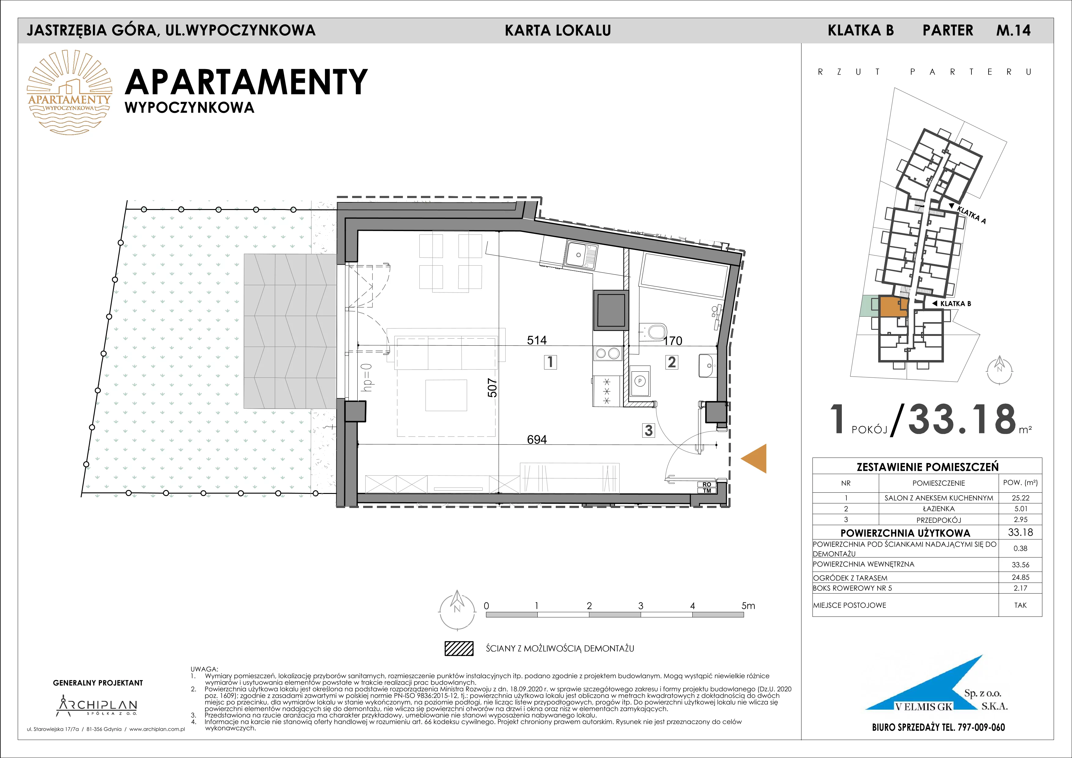1 pokój, apartament inwestycyjny 31,91 m², piętro 1, oferta nr MN15, Apartamenty Wypoczynkowa, Jastrzębia Góra, ul. Wypoczynkowa