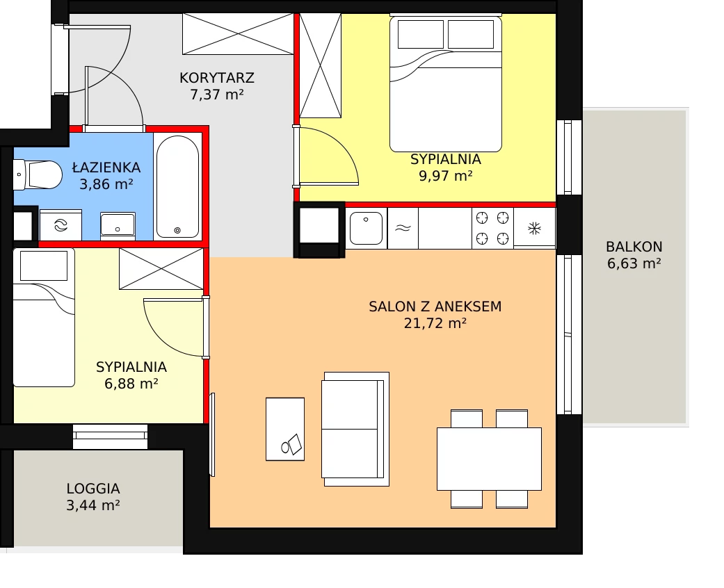 Mieszkanie 49,80 m², piętro 1, oferta nr 1_9, Nowy Zakroczym, Zakroczym, ul. Tylna