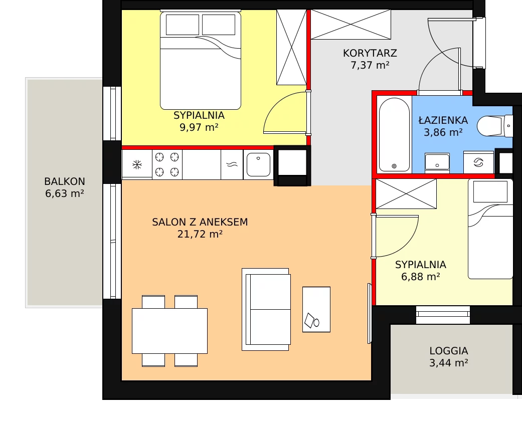 Mieszkanie 49,80 m², piętro 1, oferta nr 1_10, Nowy Zakroczym, Zakroczym, ul. Tylna