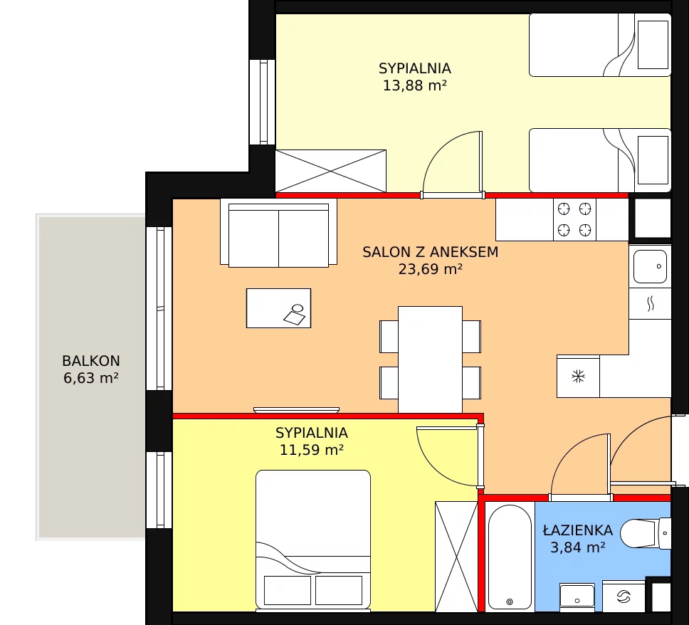 Mieszkanie 53,00 m², piętro 1, oferta nr 1_11, Nowy Zakroczym, Zakroczym, ul. Tylna