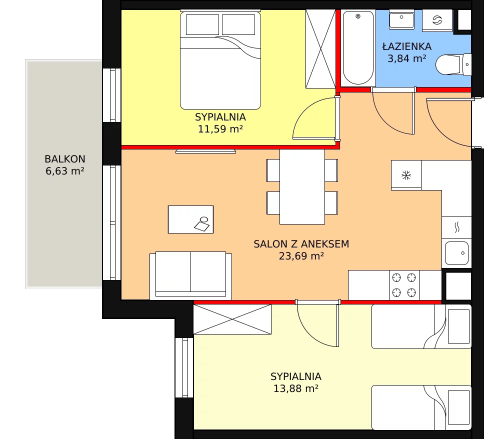 Mieszkanie 53,00 m², piętro 1, oferta nr 1_12, Nowy Zakroczym, Zakroczym, ul. Tylna